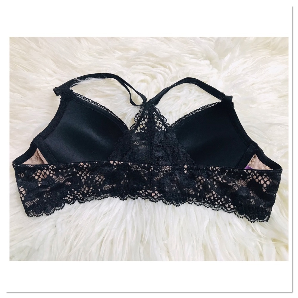 Adore Me Underwire Cup Lace Racerback Bra Front Closure Black Size 34A - Picture 4 of 10
